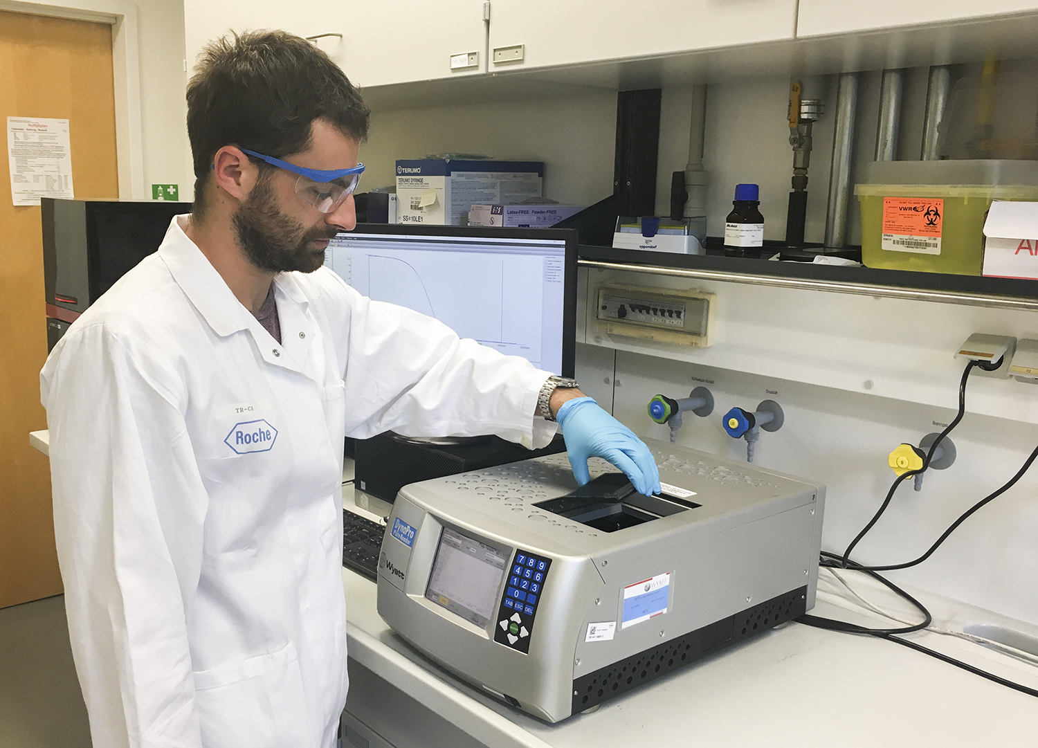 Lorenzo working in lab